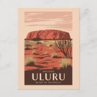 Uluru Australia Reisen Art Vintag