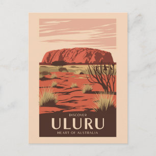 Uluru Australia Reisen Art Vintag Postkarte