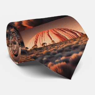 Uluru "Ayers Rock" Australia Oil Paint, Krawatte