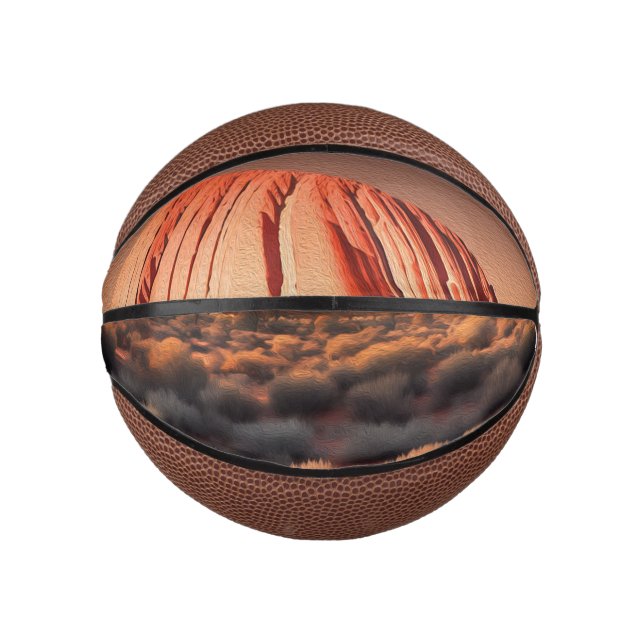 Uluru "Ayers Rock" Australia Oil Paint, Mini Basketball (Vorderseite)