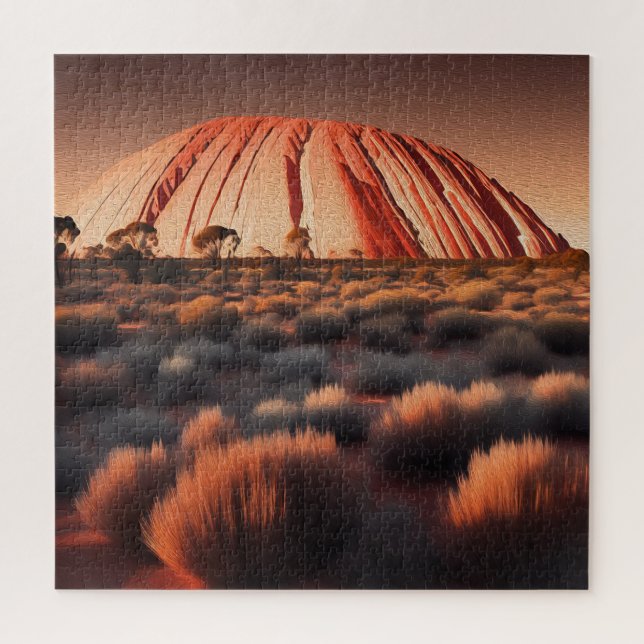 Uluru "Ayers Rock" Australia Oil Paint, Puzzle (Vertikal)