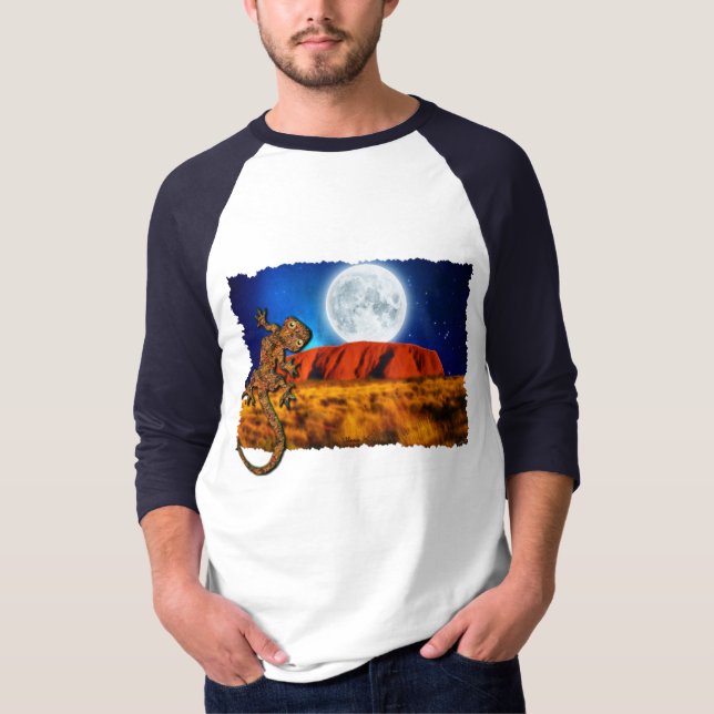 Uluru Ayer's Rock & Australian Gecko Art Shirt (Vorderseite)