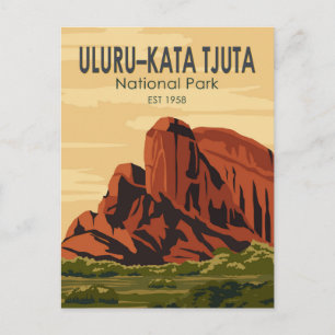 Uluru-Kata Tjuta Nationalpark Australien Vintag Postkarte