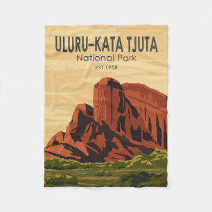 Uluru-Kata Tjuta Nationalpark Australien Vintage Fleecedecke