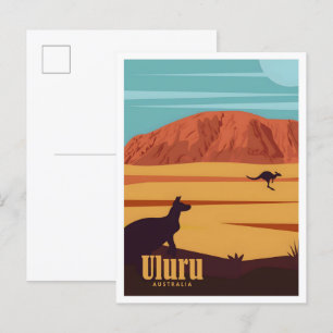 Uluru Nationalpark Australien Vintage Reise Postkarte