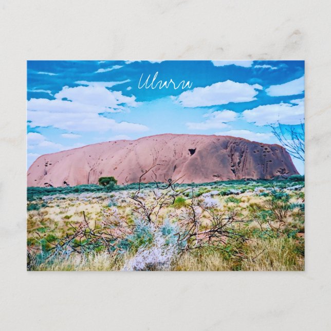 Uluru Sonnenaufgang Zentralaustralien Reise Postkarte (Vorderseite)
