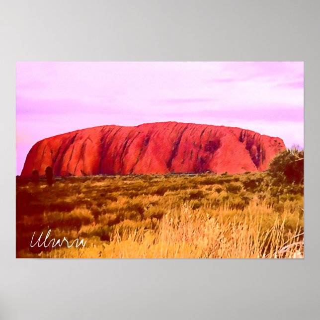 Uluru Sonnenuntergang Zentralaustralien Reise Poster (Vorne)