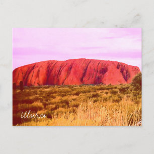 Uluru Sonnenuntergang Zentralaustralien Reise Postkarte