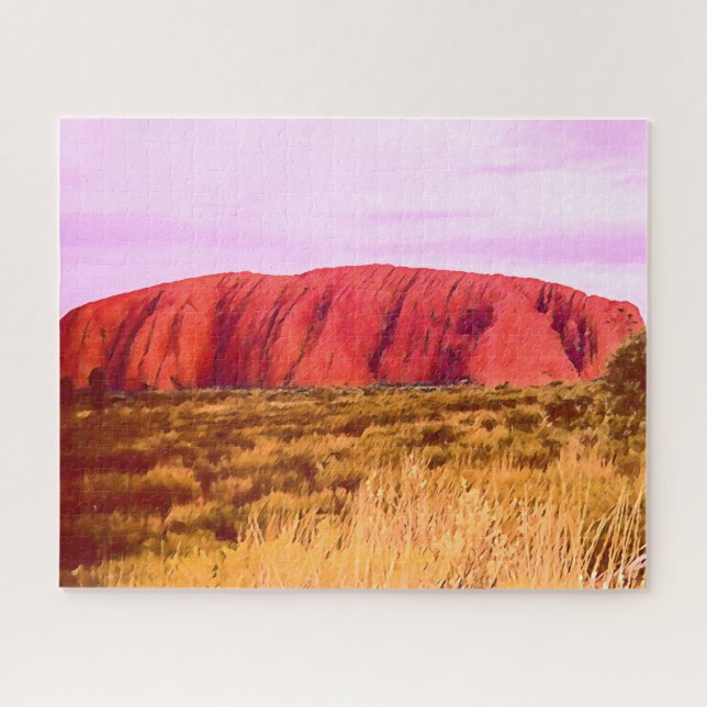 Uluru Sonnenuntergang Zentralaustralien Reise Puzzle (Horizontal)