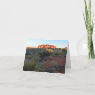 Uluru Sunrise und Wüstenflora Dankeskarte