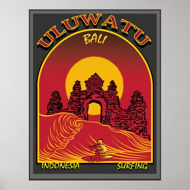 Uluwatu Bali Indonesia Surfbreak Poster (Vorne)