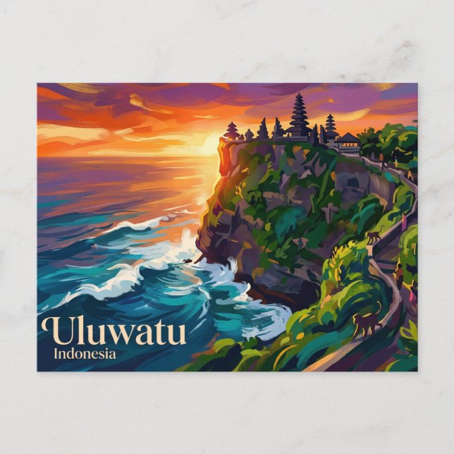 Uluwatu-Tempel Indonesien Postkarte (Vorderseite)