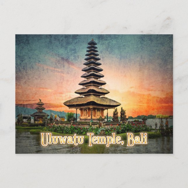 Uluwatu Temple, Bali stilisiert Postkarte (Vorderseite)