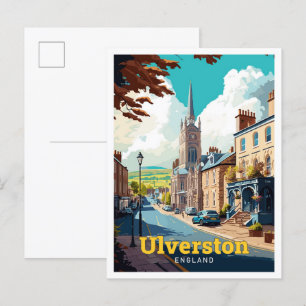 Ulverston England Travel Vintag Illustration Postkarte