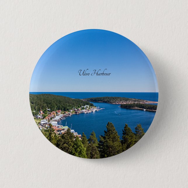 Ulvo Harbour, Hoga-Kusten, Schweden Button (Vorderseite)