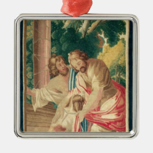 Ulysses begleitete von Telemachus Silbernes Ornament