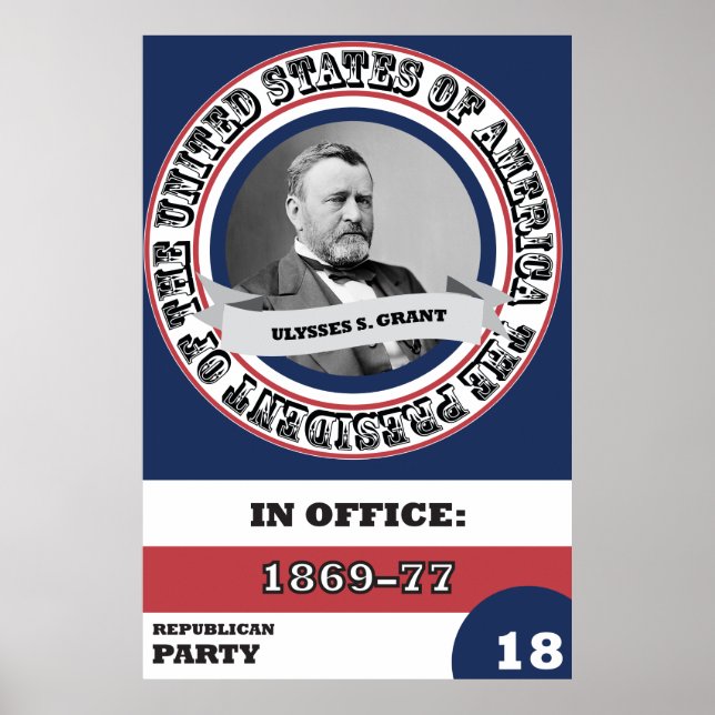 Ulysses S. Grant Präsidentschaftsgeschichte Poster (Vorne)