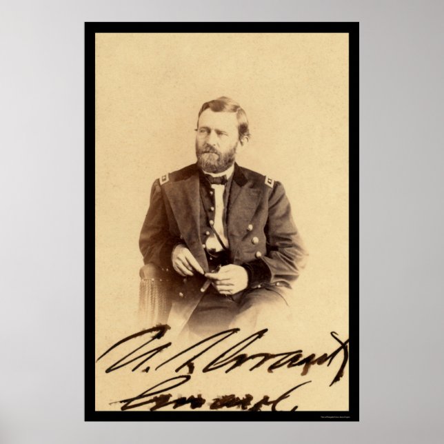 Ulysses S. Grant Signed Card 1862 Poster (Vorne)