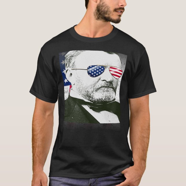 Ulysses S Grant USA Flag Patriotic American Flag 4 T-Shirt (Vorderseite)