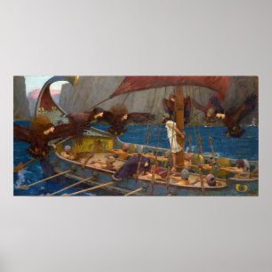 Ulysses und die Sirenen durch J.W. Waterhouse Poster