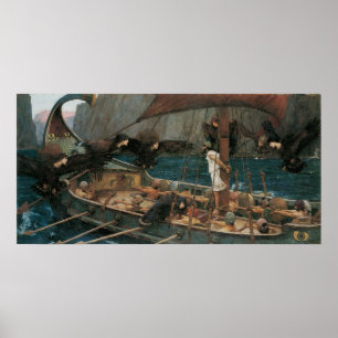 Ulysses und die Sirenen durch JW Waterhouse Poster