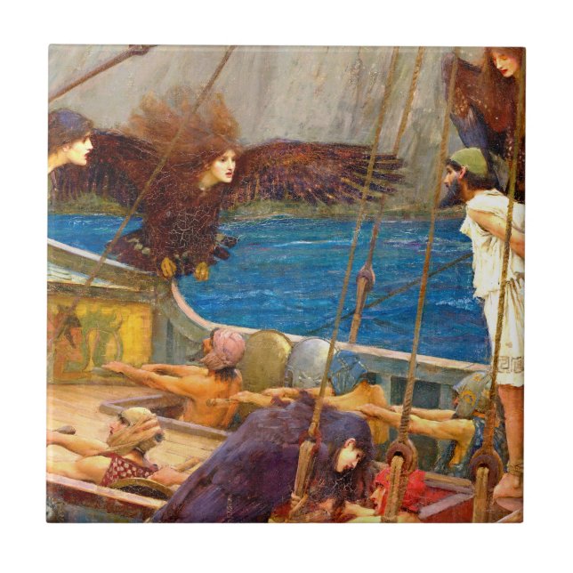 Ulysses und die Sirens von J. W. Waterhouse Fliese (Vorderseite)