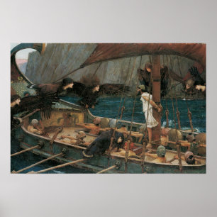 Ulysses und die Sirens von John William Waterhouse Poster