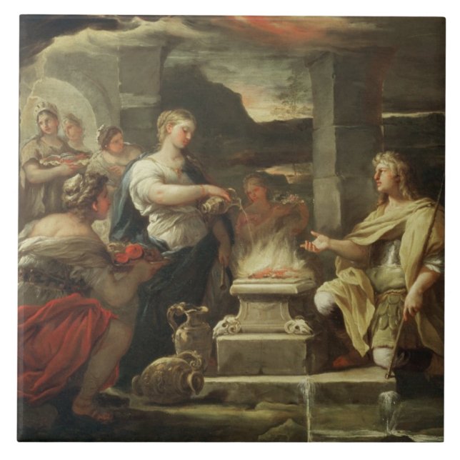 Ulysses und Kalypso Fliese (Vorderseite)