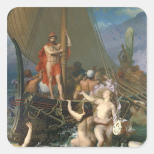 Ulysses und Sirens 2 Quadratischer Aufkleber