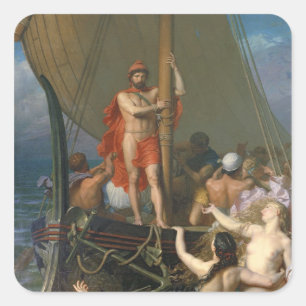 Ulysses und Sirens Quadratischer Aufkleber