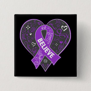 Ulzerative Colitis Glaube Ribbon Herz Button