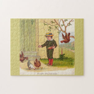 Um 1900 Fütterte die Hühner Puzzle