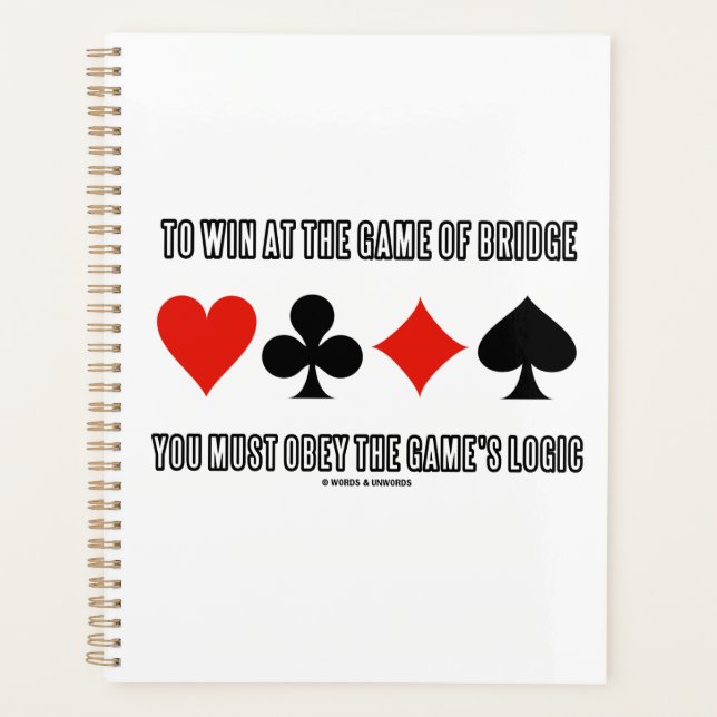 Um beim Spiel der Brücke zu gewinnen, muss Spiello Planer (Vorderseite)