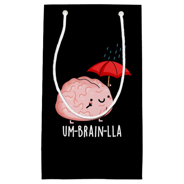 Um-brain-lla Funny Brain Puns Dark BG Kleine Geschenktüte (Vorderseite)