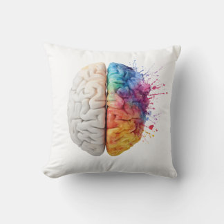 Um cérebro dividido entre os lados, almofada kissen