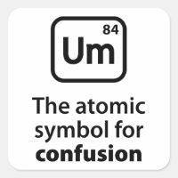 Um das Atomsymbol für Verwirrung