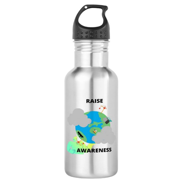 UM DAS BEWUSSTSEIN ZU ERHÖHEN! EDELSTAHLFLASCHE (Vorderseite)