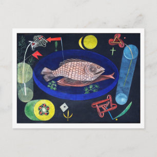 Um den Fisch herum, Paul Klee Postkarte