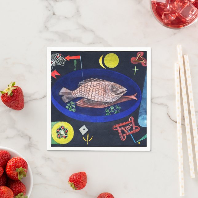Um den Fisch herum, Paul Klee Serviette (Beispiel)