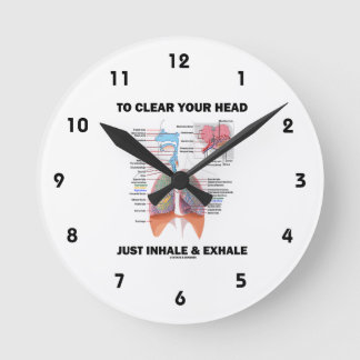 Um den Kopf zu löschen, nur Inhalieren und Ausatme Runde Wanduhr