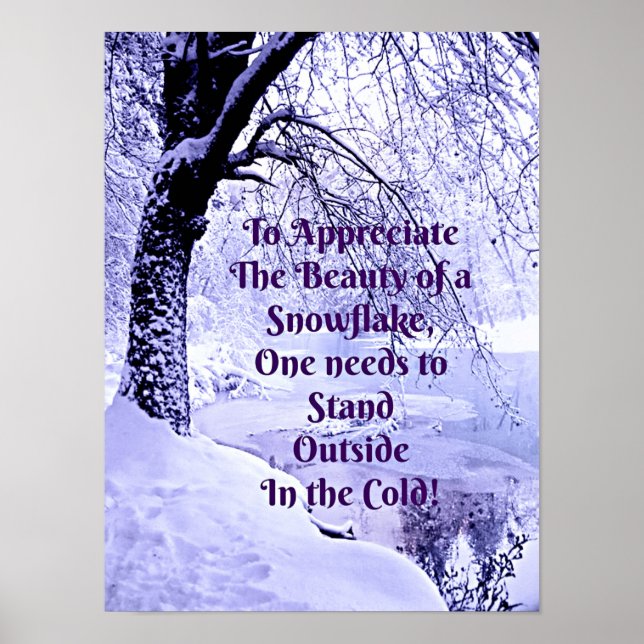 Um die Schönheit einer Schneeflocke zu schätzen Poster (Vorne)