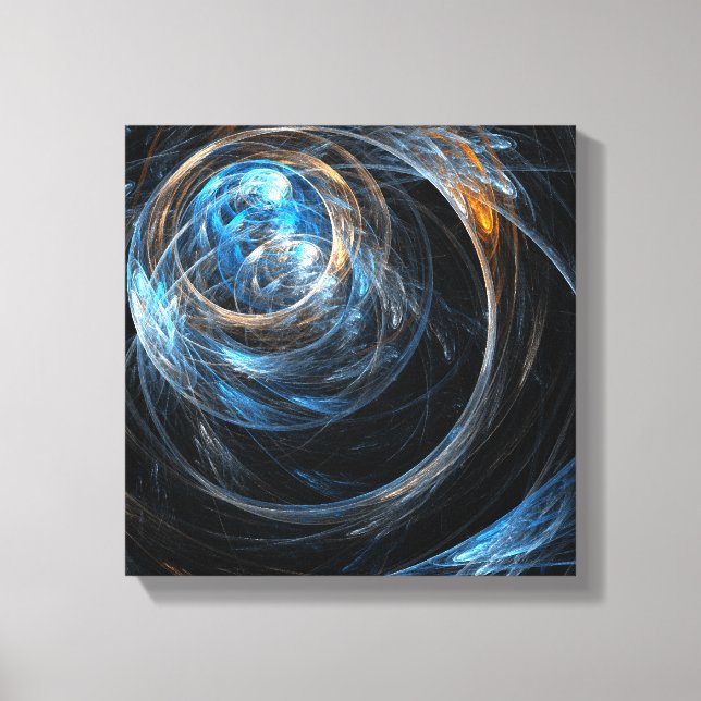 Um die Welt Abstrakte Kunst Schwarz und Weiß Leinwanddruck (Vorderseite)