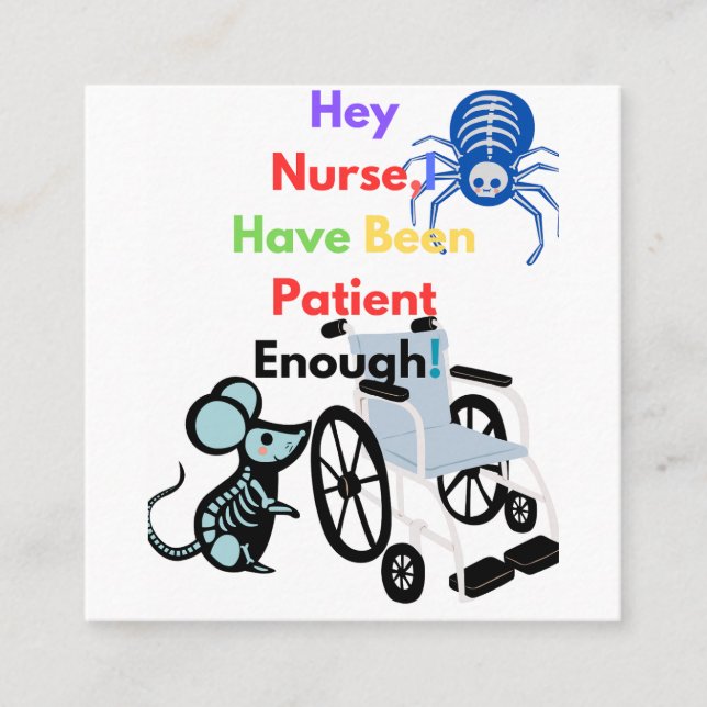 Um geduldig zu sein, sollte man nicht töten quadratische visitenkarte (Vorderseite)