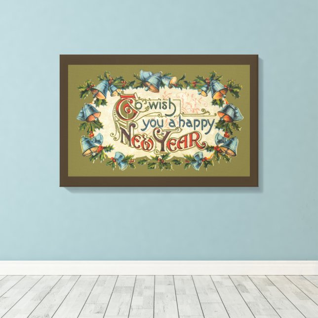 Um Ihnen ein glückliches neues Jahr zu wünschen, V Leinwanddruck (Insitu (Holzboden))