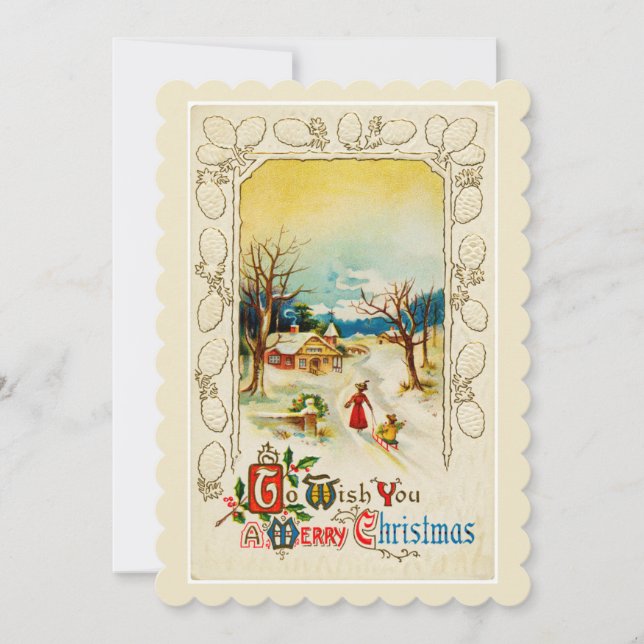 Um Ihnen eine frohe Weihnachtseinladung zu wünsche Einladung (Vorderseite)