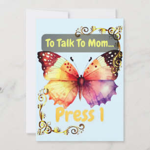 Um mit Mama zu sprechen, drücken Sie 1 Dankeskarte