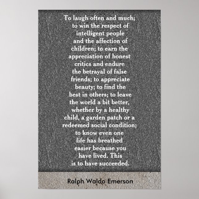 Um oft und viel zu lachen - Kunstposter Poster (Vorne)