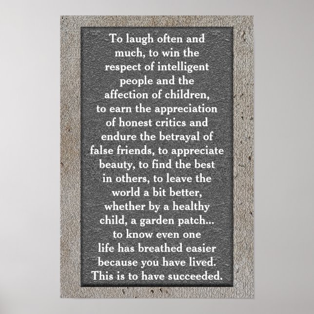 Um oft zu lachen - Kunstposter Poster (Vorne)