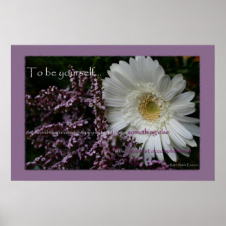 Um Sie selbst zu sein, drucken Sie gerbera daisy B Poster