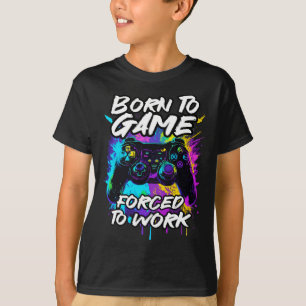 Um zu spielen, muss man arbeiten - buntes Graffiti T-Shirt